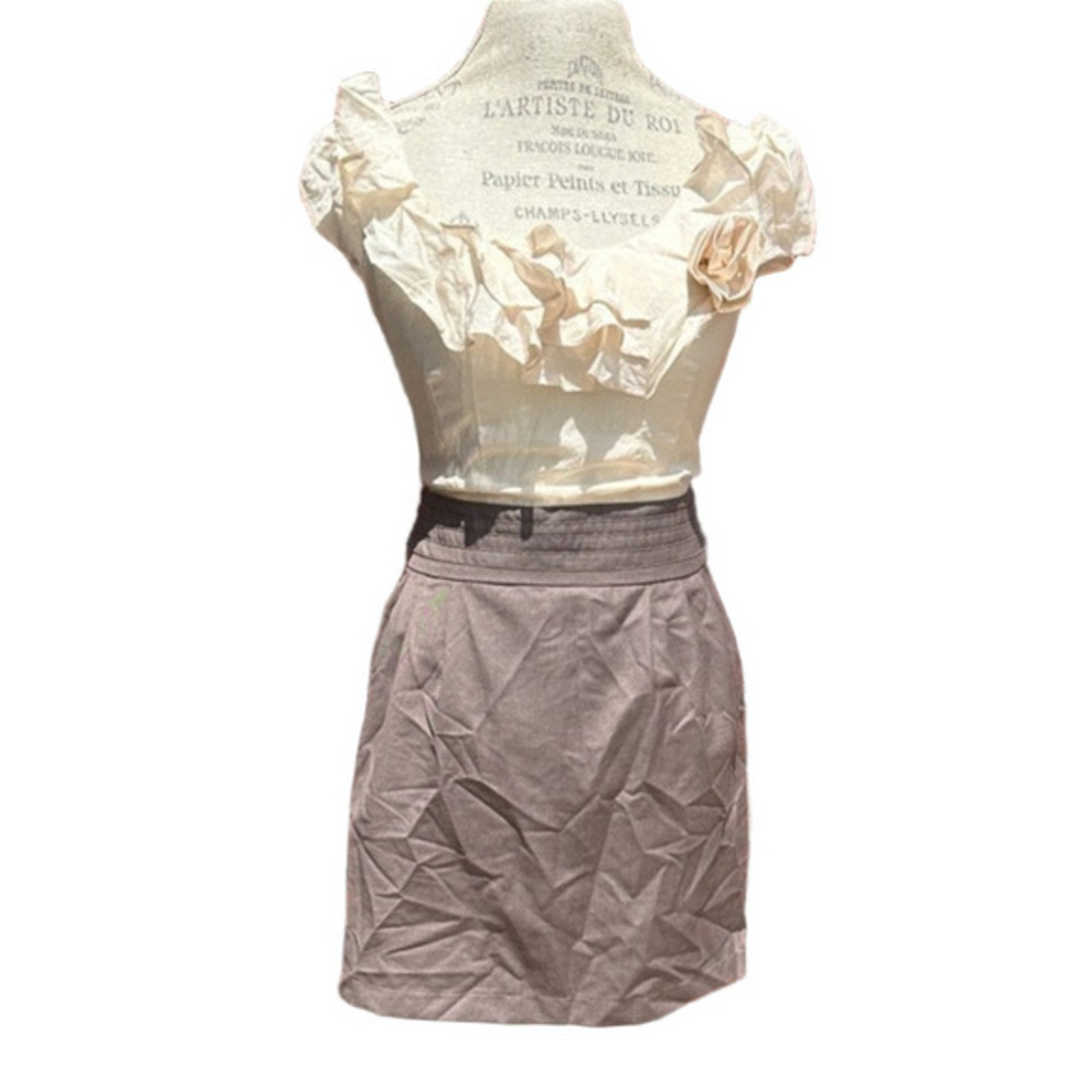 a'gaci Cream and Tan Mini Dress PM2
